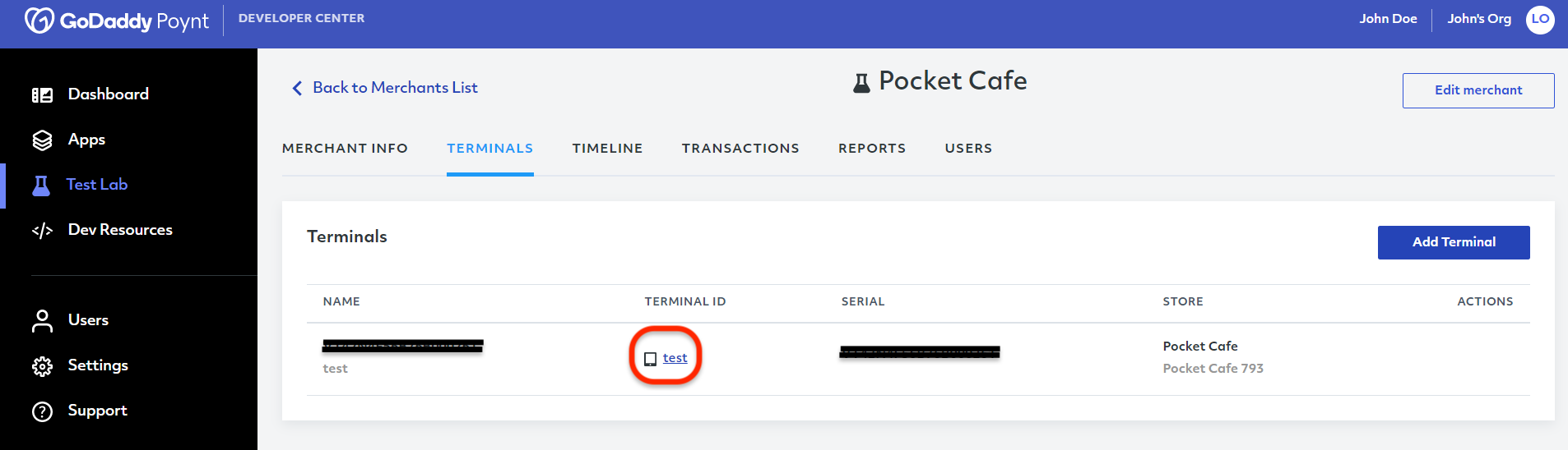 Deactivate Terminal 2